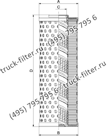 CF-025-4-1140 фильтр гидравлики цилиндрического типа с фильтрацией снаружи