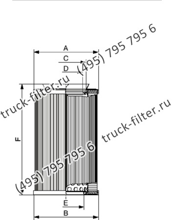 CF-8-439-A25-N-A фильтр гидравлики цилиндрического типа с фильтрацией снаружи