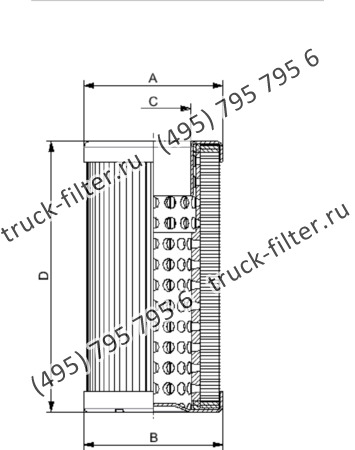 CF-001-6-0012 фильтр гидравлики цилиндрического типа с фильтрацией снаружи