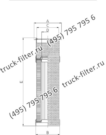 CF-001-6-0119 фильтр гидравлики цилиндрического типа с фильтрацией снаружи