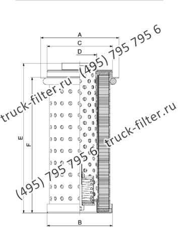 CF-001-6-0121 фильтр гидравлики цилиндрического типа с фильтрацией снаружи