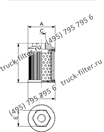 CF-001-6-0188 фильтр гидравлики цилиндрического типа с фильтрацией снаружи