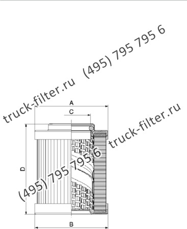 CF-001-6-0291 фильтр гидравлики цилиндрического типа с фильтрацией снаружи