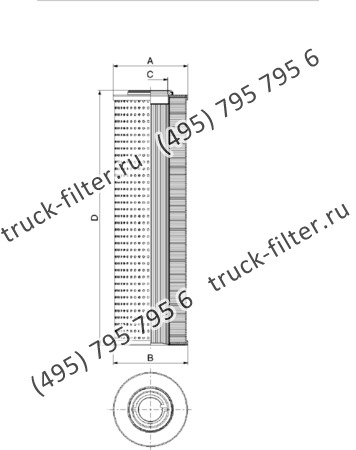 CF-001-6-0447 фильтр гидравлики цилиндрического типа с фильтрацией снаружи