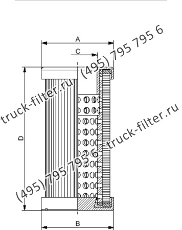 CF-001-6-0464 фильтр гидравлики цилиндрического типа с фильтрацией снаружи
