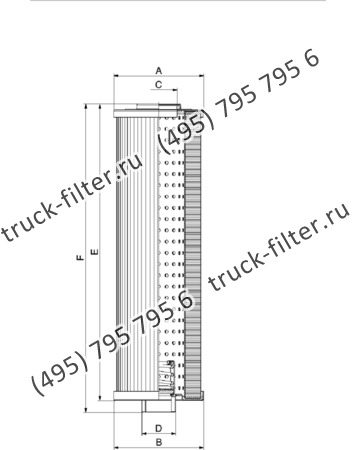 CF-001-6-0465 фильтр гидравлики цилиндрического типа с фильтрацией снаружи