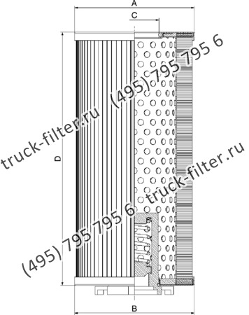 CF-001-7-0100 фильтр гидравлики цилиндрического типа с фильтрацией снаружи