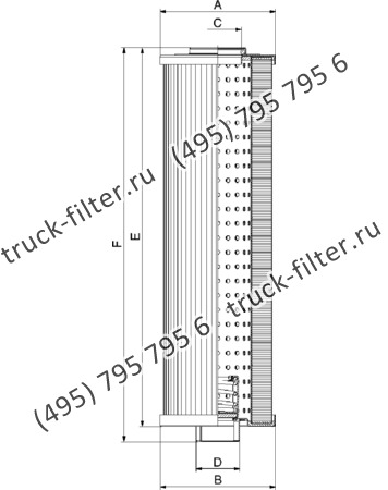 CF-001-7-0298 фильтр гидравлики цилиндрического типа с фильтрацией снаружи
