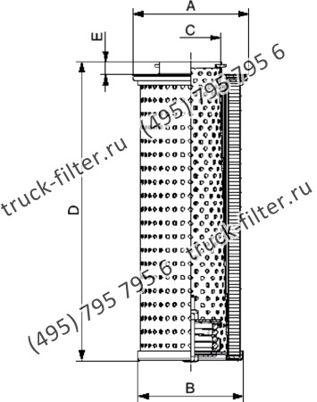 CF-001-7-0381 фильтр гидравлики цилиндрического типа с фильтрацией снаружи