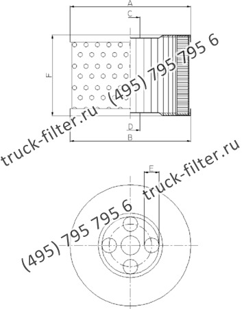 CF-001-8-0398 фильтр гидравлики цилиндрического типа с фильтрацией снаружи