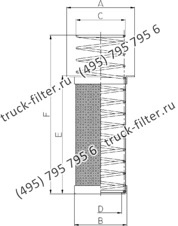 CF-001-8-0553 фильтр гидравлики цилиндрического типа с фильтрацией снаружи