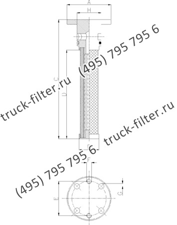 CF-001-8-0635 фильтр гидравлики цилиндрического типа с фильтрацией снаружи