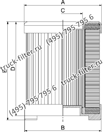 CF-001-8-0929 фильтр гидравлики цилиндрического типа с фильтрацией снаружи
