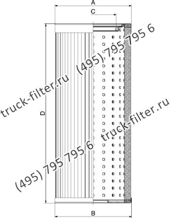 CF-001-8-0977 фильтр гидравлики цилиндрического типа с фильтрацией снаружи