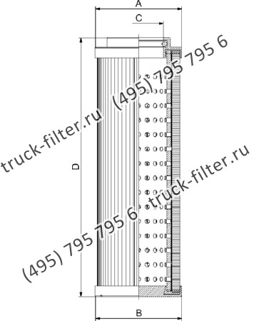 CF-01-E-170-M60-H-V фильтр гидравлики цилиндрического типа с фильтрацией снаружи