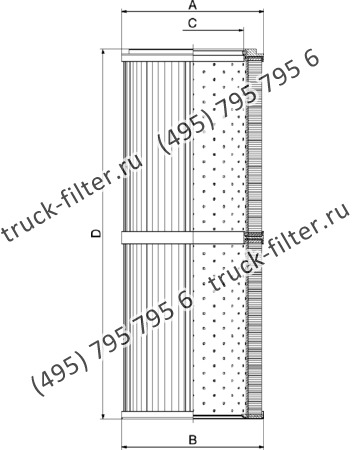 CF-01-E-2001-B-M25-N-A фильтр гидравлики цилиндрического типа с фильтрацией снаружи