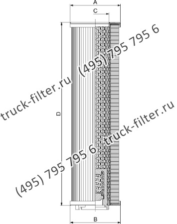 CF-01-E-425-B-P10-N-A фильтр гидравлики цилиндрического типа с фильтрацией снаружи