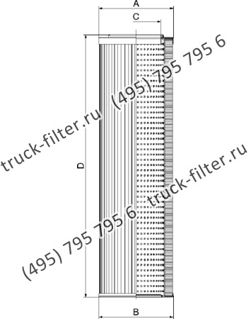 CF-01-E-631-S-M250-N-A фильтр гидравлики цилиндрического типа с фильтрацией снаружи