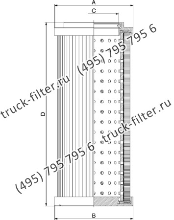 CF-01-E-900-T60-H-A фильтр гидравлики цилиндрического типа с фильтрацией снаружи