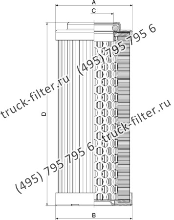 CF-01-E-90-M90-N-A фильтр гидравлики цилиндрического типа с фильтрацией снаружи
