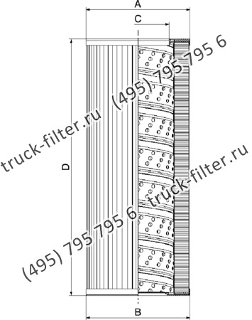 CF-01-E-950-S-M40-N-A фильтр гидравлики цилиндрического типа с фильтрацией снаружи