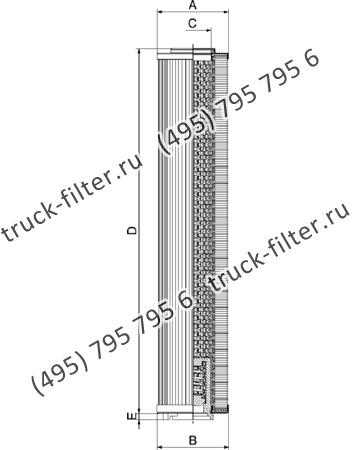 CF-01-NL-250-B-P25-N-A фильтр гидравлики цилиндрического типа с фильтрацией снаружи
