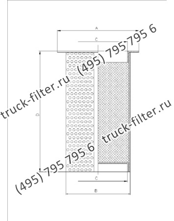 CF-025-4-0002 фильтр гидравлики цилиндрического типа с фильтрацией снаружи