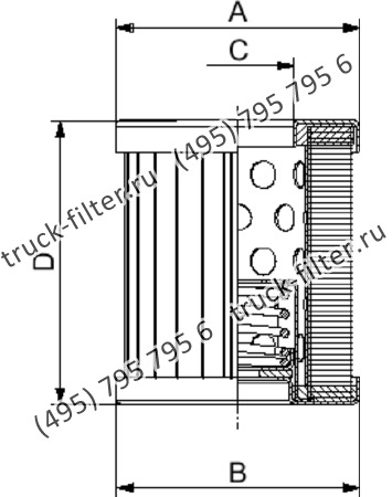 CF-025-4-0080 фильтр гидравлики цилиндрического типа с фильтрацией снаружи