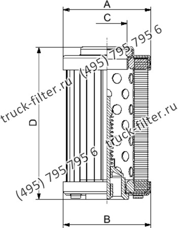 CF-025-4-0102 фильтр гидравлики цилиндрического типа с фильтрацией снаружи