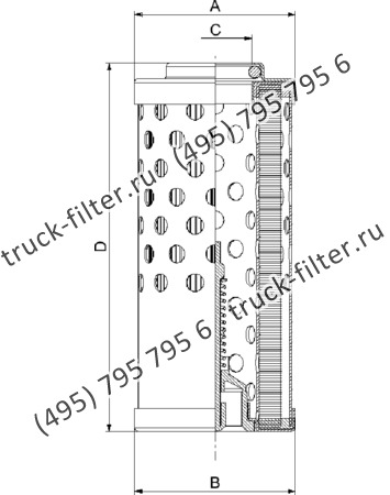 CF-025-4-0213 фильтр гидравлики цилиндрического типа с фильтрацией снаружи