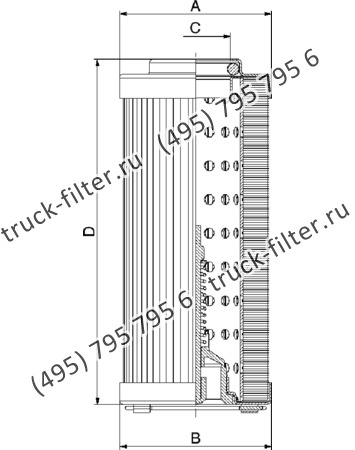 CF-025-4-0215 фильтр гидравлики цилиндрического типа с фильтрацией снаружи