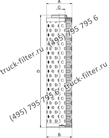 CF-025-4-0302 фильтр гидравлики цилиндрического типа с фильтрацией снаружи