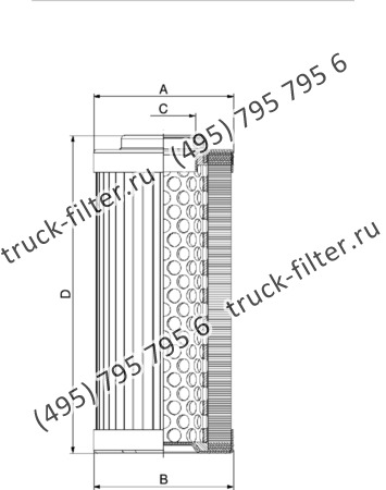 CF-025-4-0308 фильтр гидравлики цилиндрического типа с фильтрацией снаружи