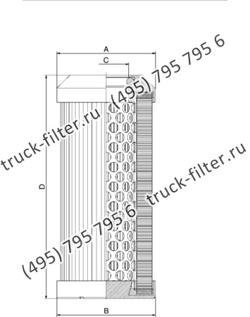 CF-025-4-0309 фильтр гидравлики цилиндрического типа с фильтрацией снаружи