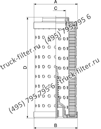 CF-025-4-0310 фильтр гидравлики цилиндрического типа с фильтрацией снаружи