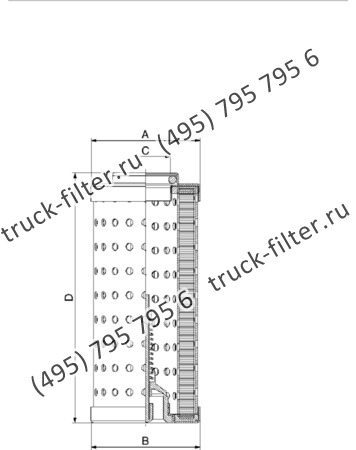 CF-025-4-0320 фильтр гидравлики цилиндрического типа с фильтрацией снаружи