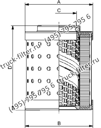 CF-025-4-0402 фильтр гидравлики цилиндрического типа с фильтрацией снаружи