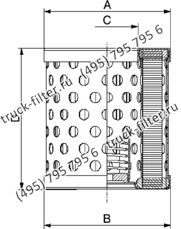 CF-025-4-0403 фильтр гидравлики цилиндрического типа с фильтрацией снаружи