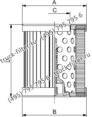 CF-025-4-0404 фильтр гидравлики цилиндрического типа с фильтрацией снаружи