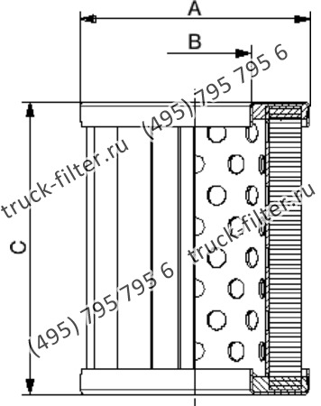 CF-025-4-0502 фильтр гидравлики цилиндрического типа с фильтрацией снаружи