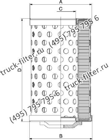 CF-025-4-0601 фильтр гидравлики цилиндрического типа с фильтрацией снаружи