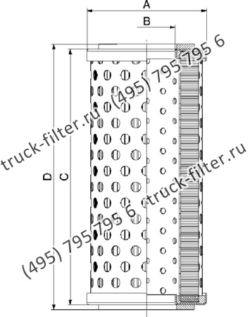 CF-025-4-0702 фильтр гидравлики цилиндрического типа с фильтрацией снаружи