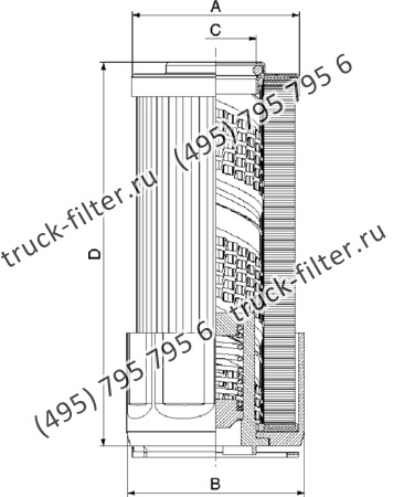 CF-025-4-0703 фильтр гидравлики цилиндрического типа с фильтрацией снаружи