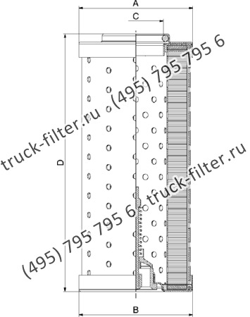 CF-025-4-0704 фильтр гидравлики цилиндрического типа с фильтрацией снаружи