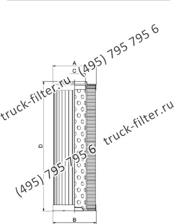 CF-025-4-0744 фильтр гидравлики цилиндрического типа с фильтрацией снаружи