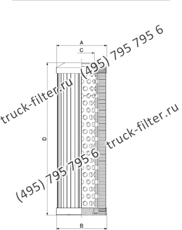 CF-025-4-0746 фильтр гидравлики цилиндрического типа с фильтрацией снаружи
