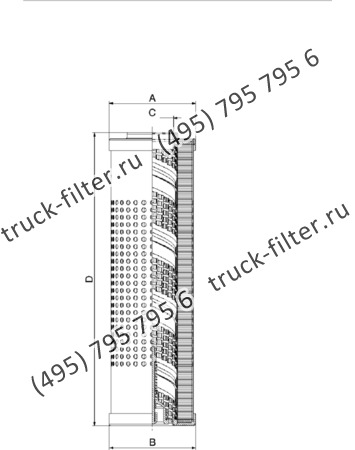 CF-025-4-0810 фильтр гидравлики цилиндрического типа с фильтрацией снаружи