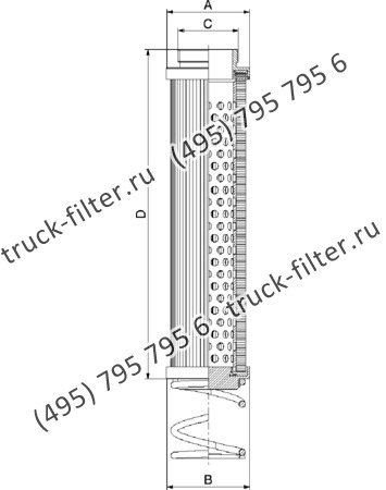CF-025-4-0850 фильтр гидравлики цилиндрического типа с фильтрацией снаружи