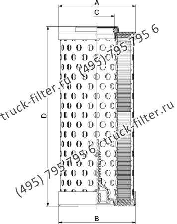 CF-025-4-1160 фильтр гидравлики цилиндрического типа с фильтрацией снаружи