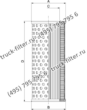 CF-025-4-1201 фильтр гидравлики цилиндрического типа с фильтрацией снаружи